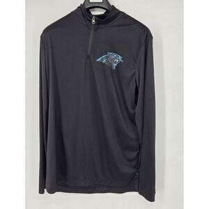 Carolina Panthers Shirt Mens XL Black‎ 1/4 Zip Pullover Performance Stretch NFL